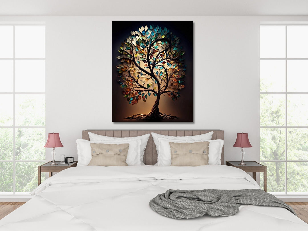 Stained Glass Wall Art Tree of Life Window-Wall Painting Decor