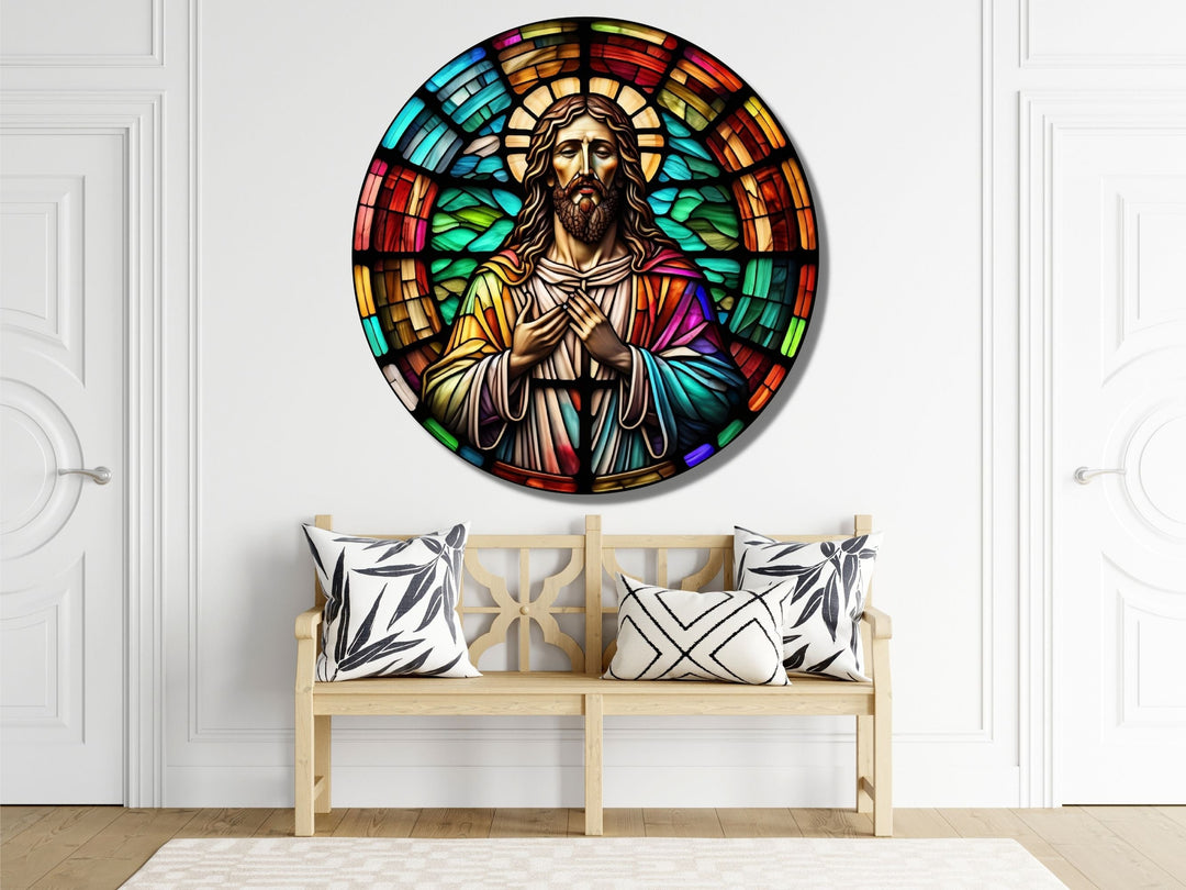 Stained Glass Jesus Christ Pattern Wall Art Window-Wall Painting Decor