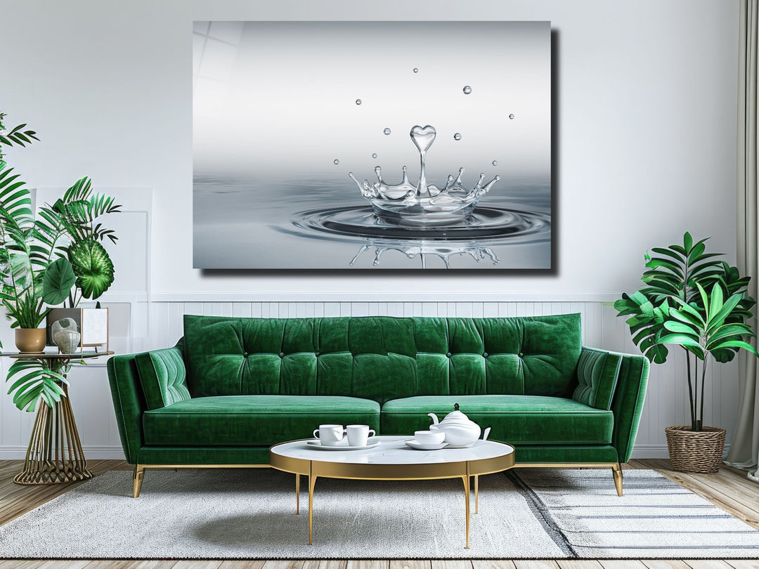 Drop of Love Glass Printing Wall Art - Modern Glass Wall Decor