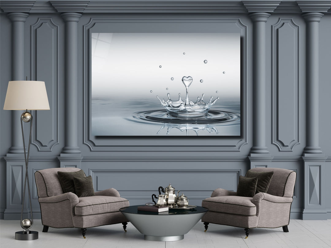 Drop of Love Glass Printing Wall Art - Modern Glass Wall Decor