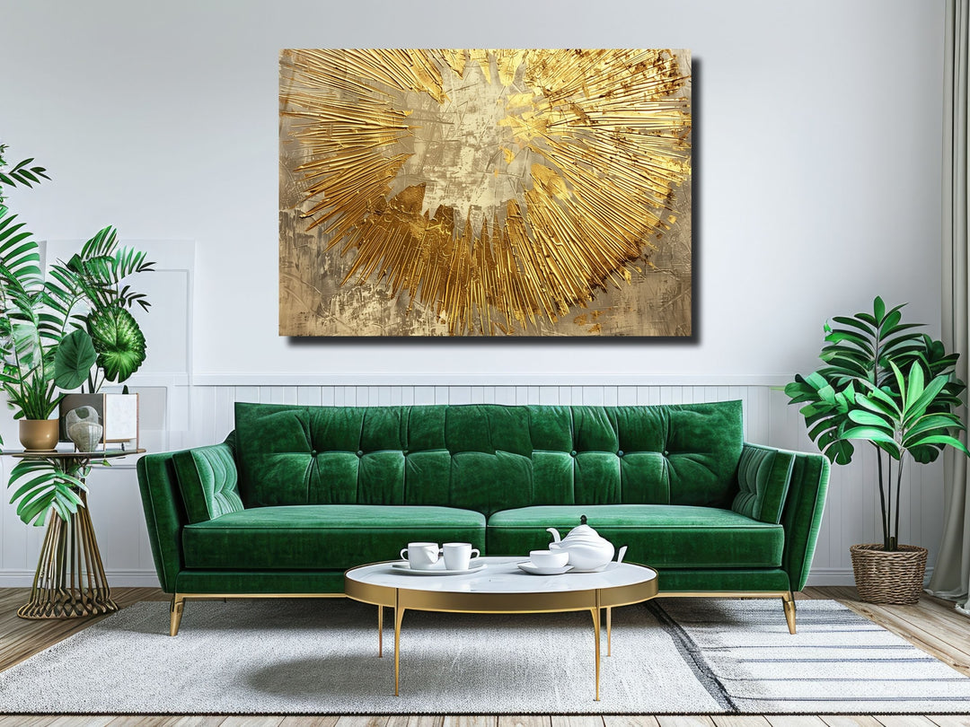 Abstract Gold Glass Printing Wall Art - Home&Office Wall Decor