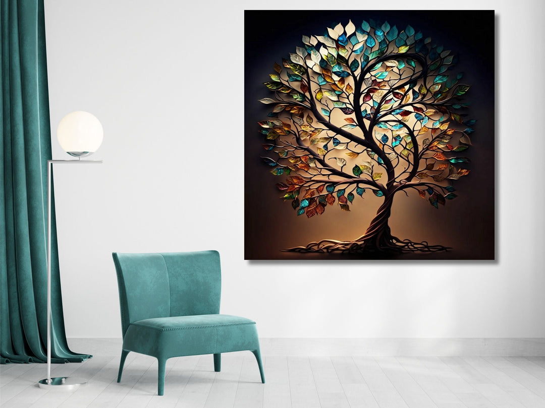 Stained Glass Wall Art Tree of Life Window-Wall Painting Decor