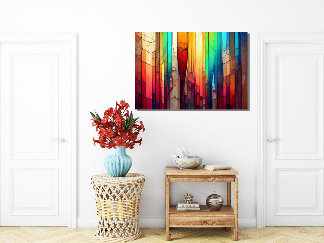 Abstract Glass Printing Wall Art-Home Office Glass Wall Painting Decor