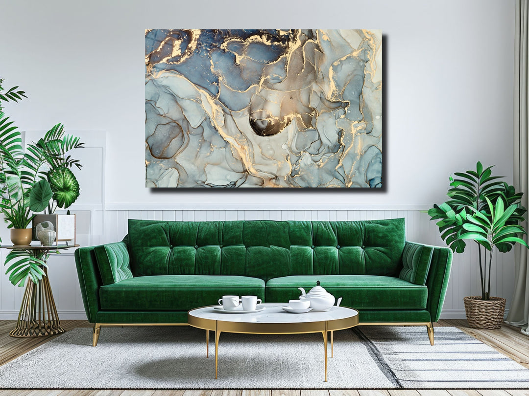 Abstract Marble Pattern Glass Printing Wall Art- Home&Office Wall Decor