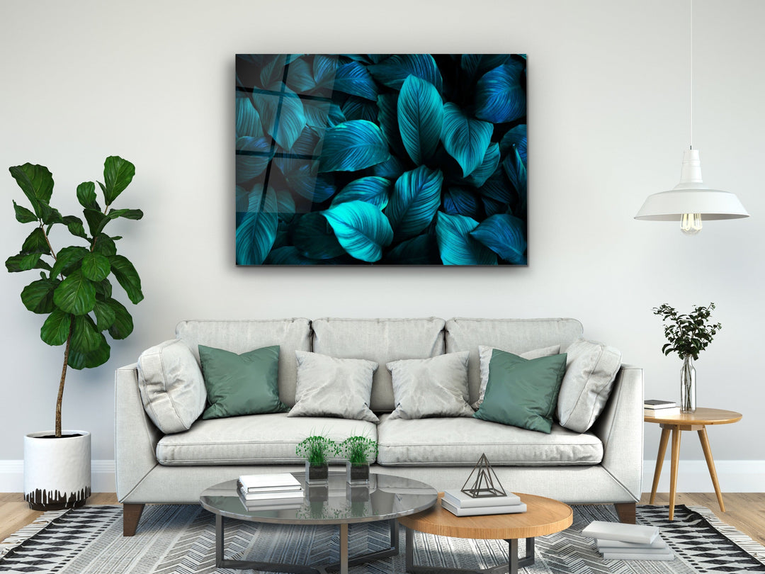 Abstract Floral Glass Printing Wall Art-Home Office Wall Painting Decor