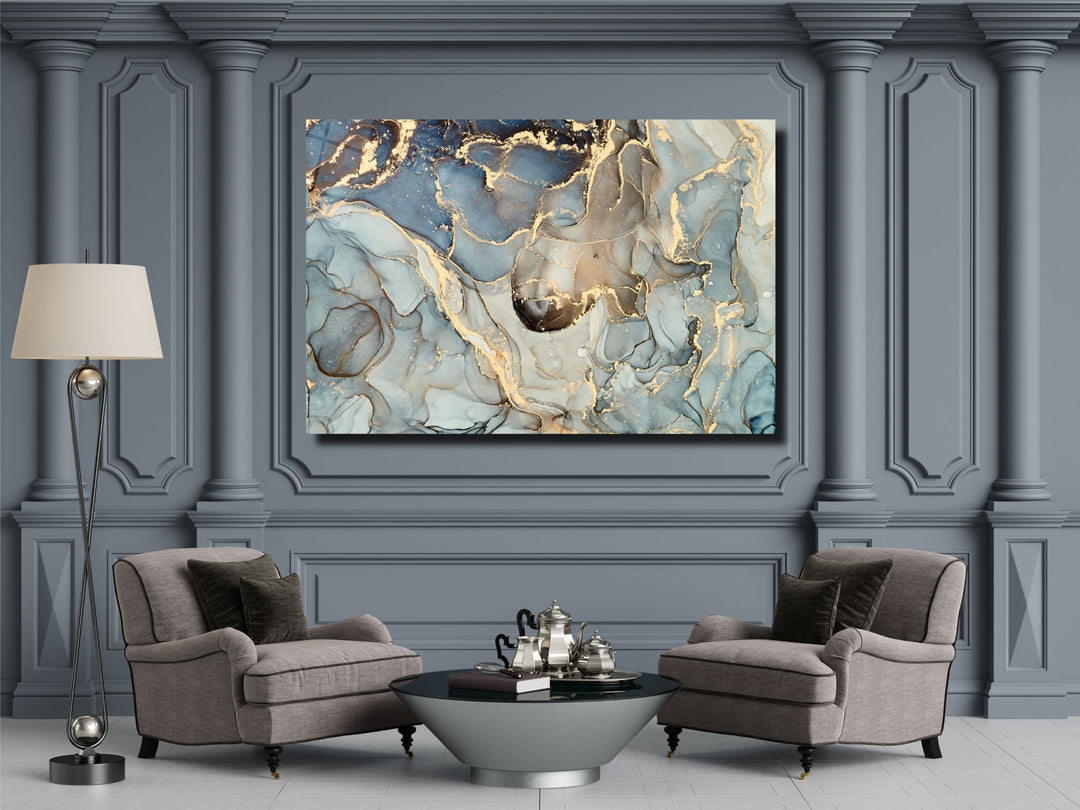 Abstract Marble Pattern Glass Printing Wall Art- Home&Office Wall Decor