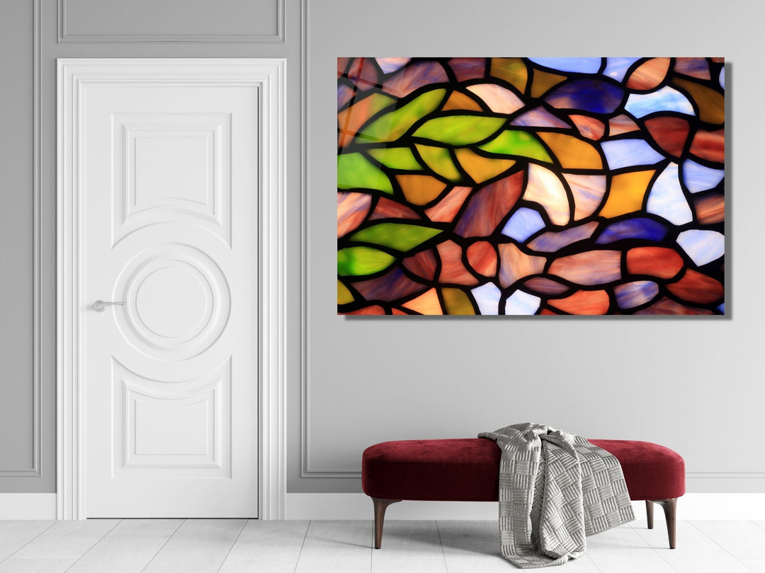 Abstract Stained Glass Pattern Wall Art-Home Office Wall Painting Decor