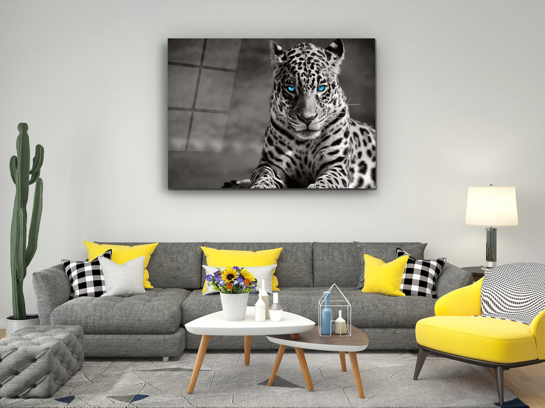 Jaguar Glass Printing Wall Art-Home Office Wall Painting Decoration