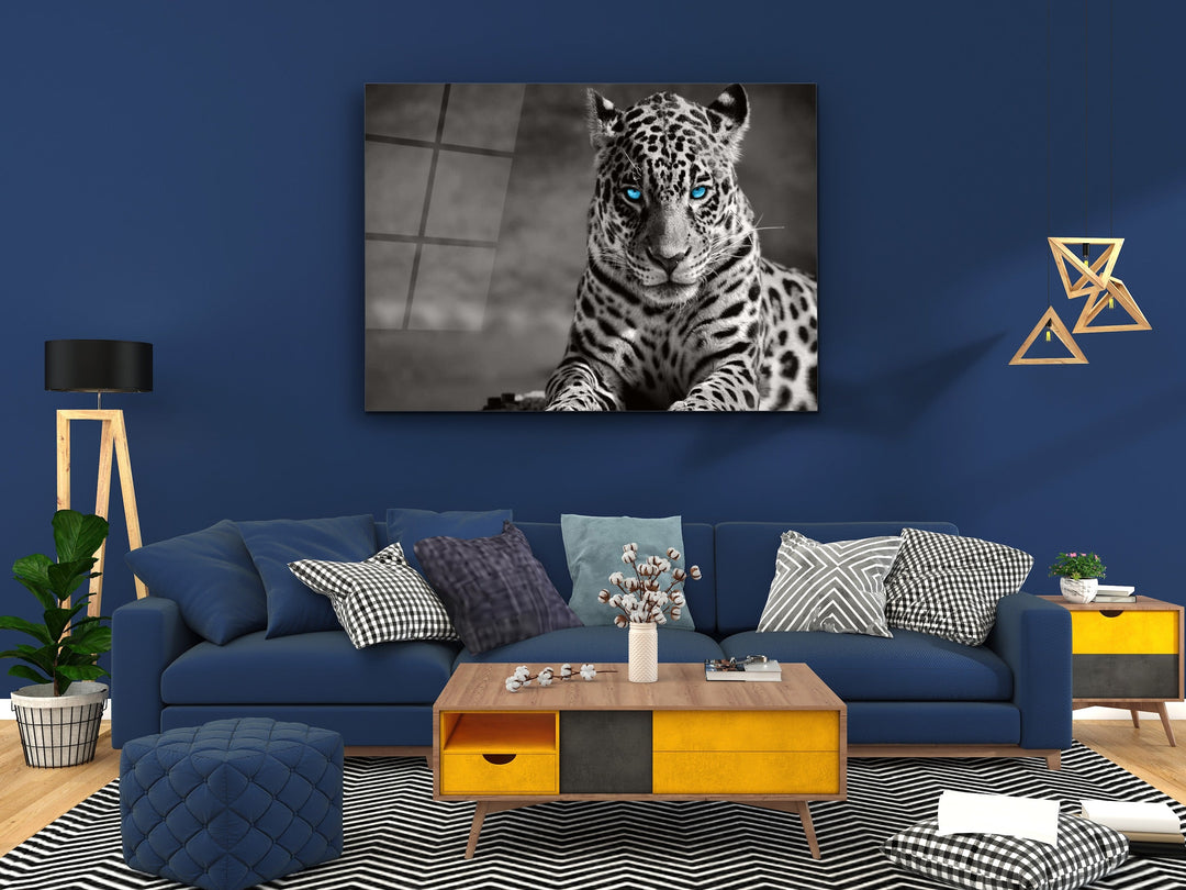 Jaguar Glass Printing Wall Art-Home Office Wall Painting Decoration