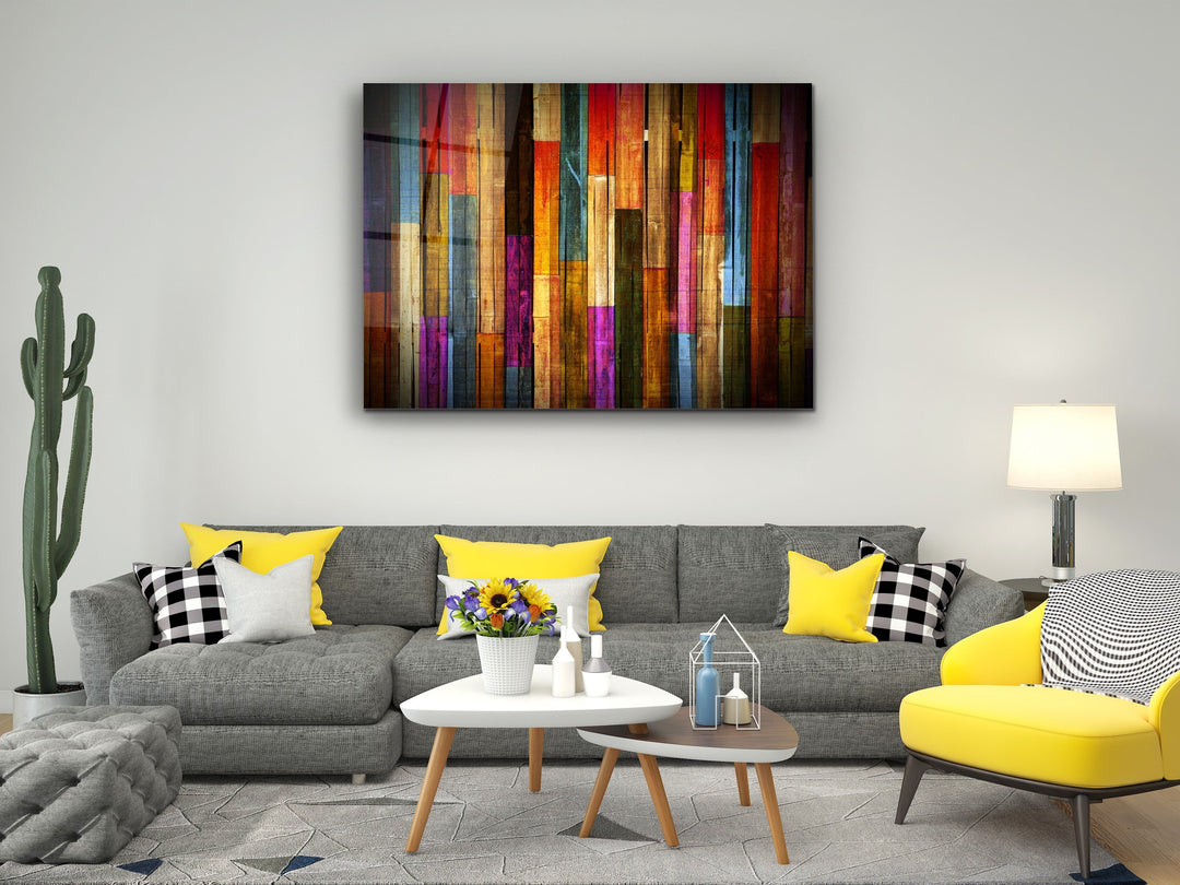 Abstract Colorful Glass Printing Wall Art-Home Office Wall Painting Decor