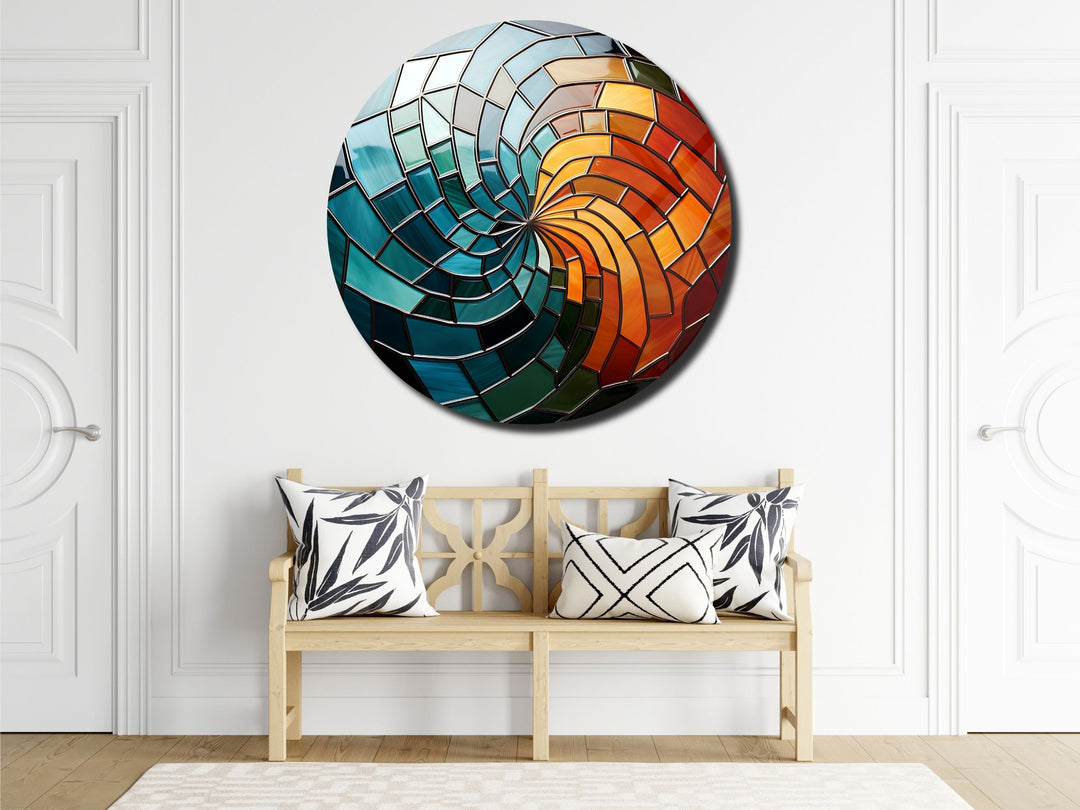 Abstract Colorful Stained Glass Pattern Wall Art Decor-Home&Office Glass Printing Wall Painting