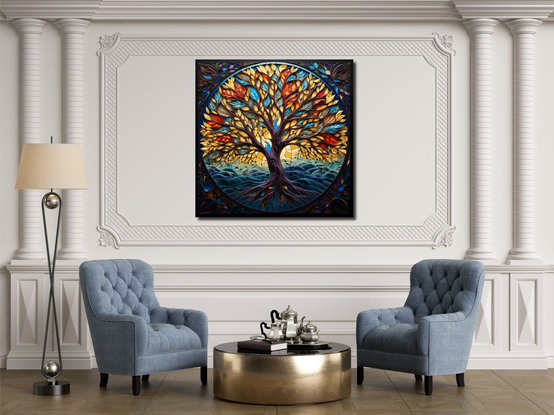 Stained Glass Wall Art Tree of Life Window-Wall Painting Decor