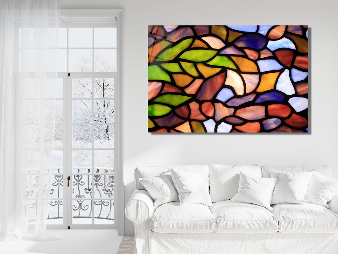 Abstract Stained Glass Pattern Wall Art-Home Office Wall Painting Decor