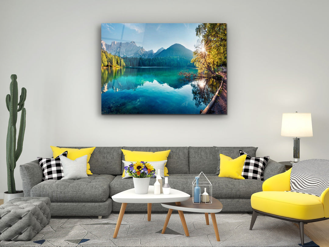 Lake Glass Printing Wall Art-Home Office Wall Painting Decoration