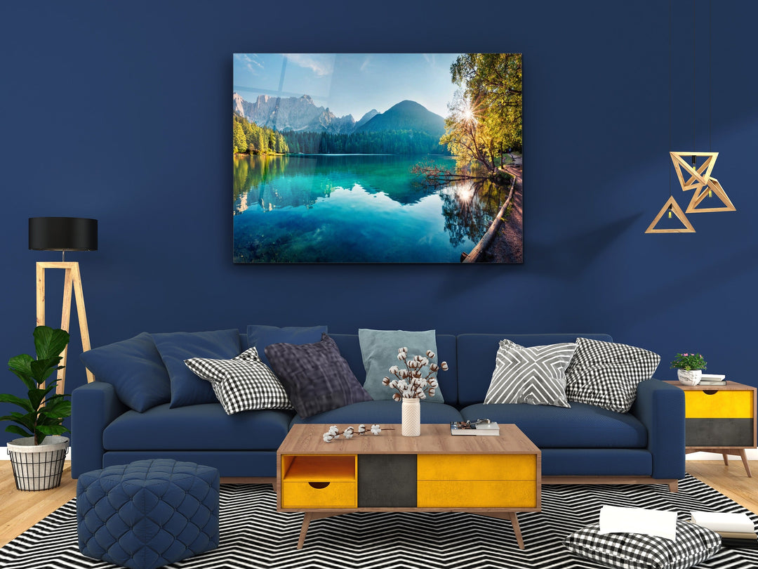 Lake Glass Printing Wall Art-Home Office Wall Painting Decoration