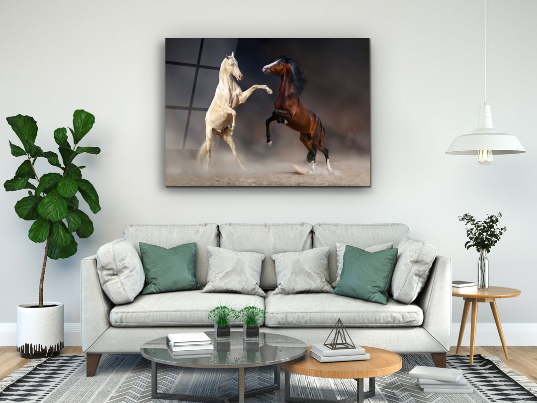 Horse Glass Printing Wall Art-Home Office Wall Painting Decoration