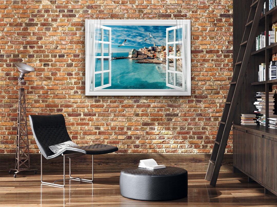 Sea View Glass Printing Wall Art-Home Office Wall Painting Decoration