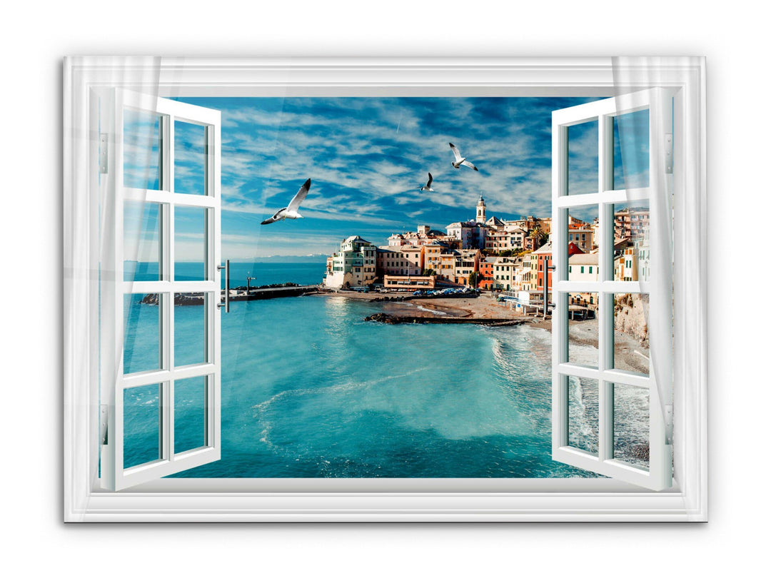 Sea View Glass Printing Wall Art-Home Office Wall Painting Decoration