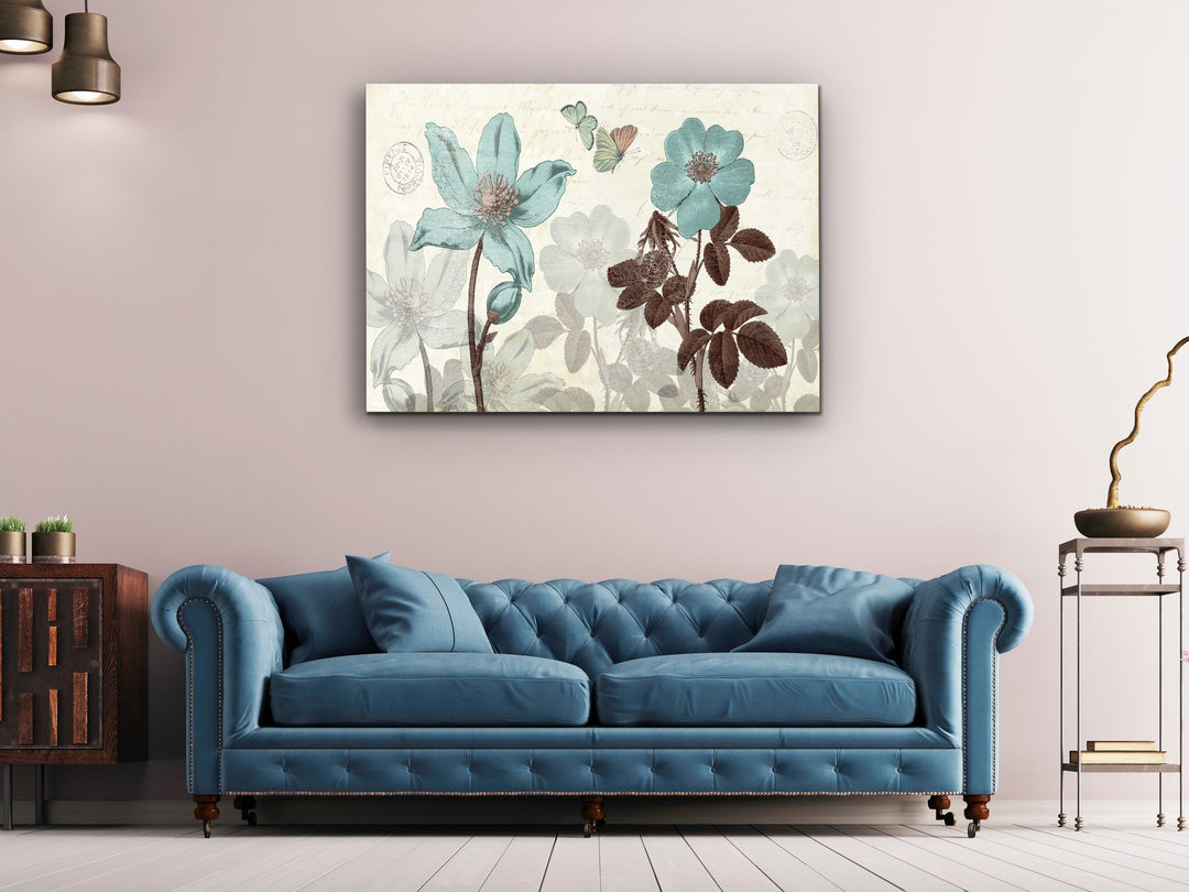 Abstract Floral Glass Printing Wall Art-Home Office Wall Painting Decor