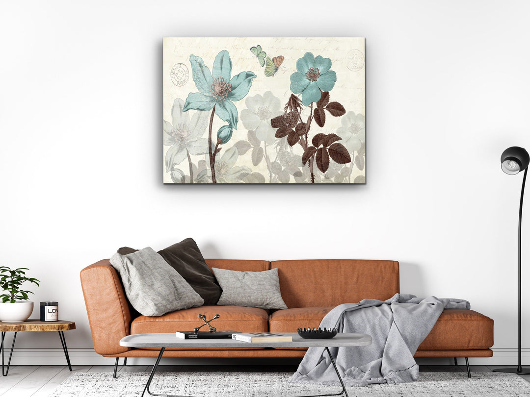 Abstract Floral Glass Printing Wall Art-Home Office Wall Painting Decor