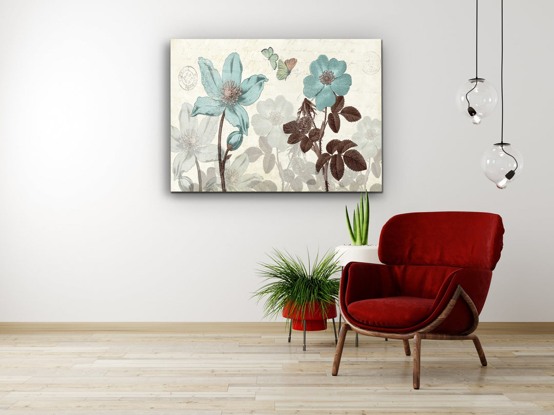 Abstract Floral Glass Printing Wall Art-Home Office Wall Painting Decor