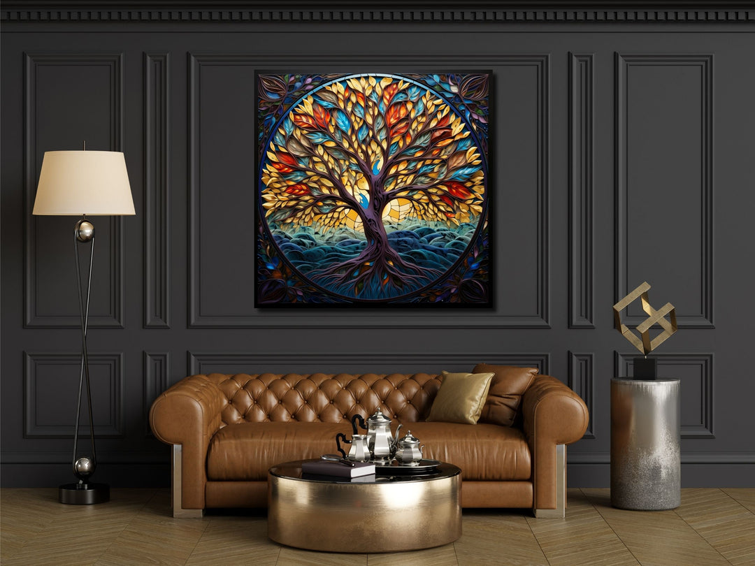 Stained Glass Wall Art Tree of Life Window-Wall Painting Decor