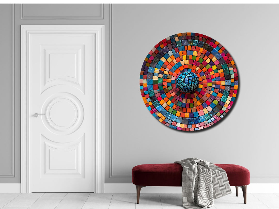 Abstract Colorful Stained Glass Pattern Wall Art Decor-Home&Office Glass Printing Wall Painting