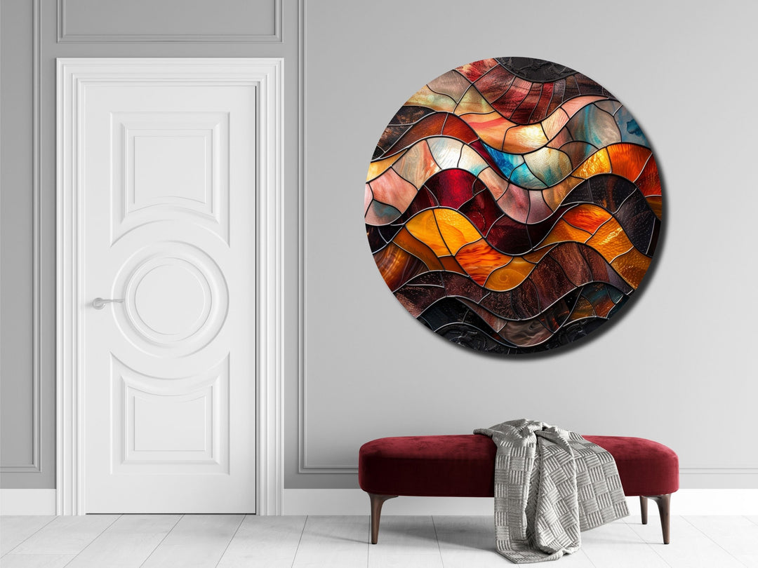 Abstract Colorful Stained Glass Pattern Wall Art Decor-Home&Office Glass Printing Wall Painting