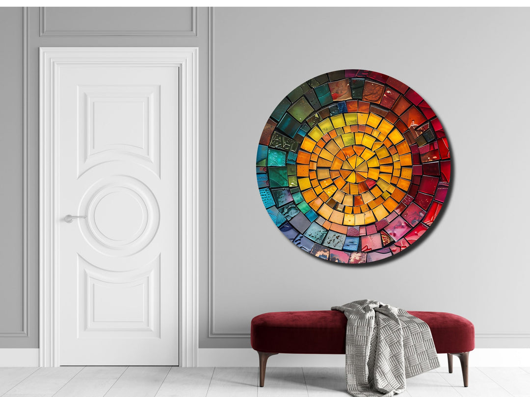 Abstract Colorful Stained Glass Pattern Wall Art Decor-Home&Office Glass Printing Wall Painting