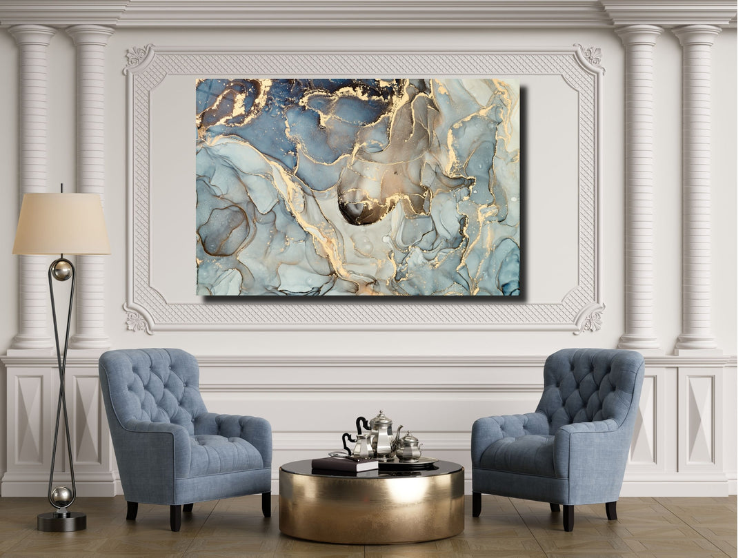 Abstract Marble Pattern Glass Printing Wall Art- Home&Office Wall Decor