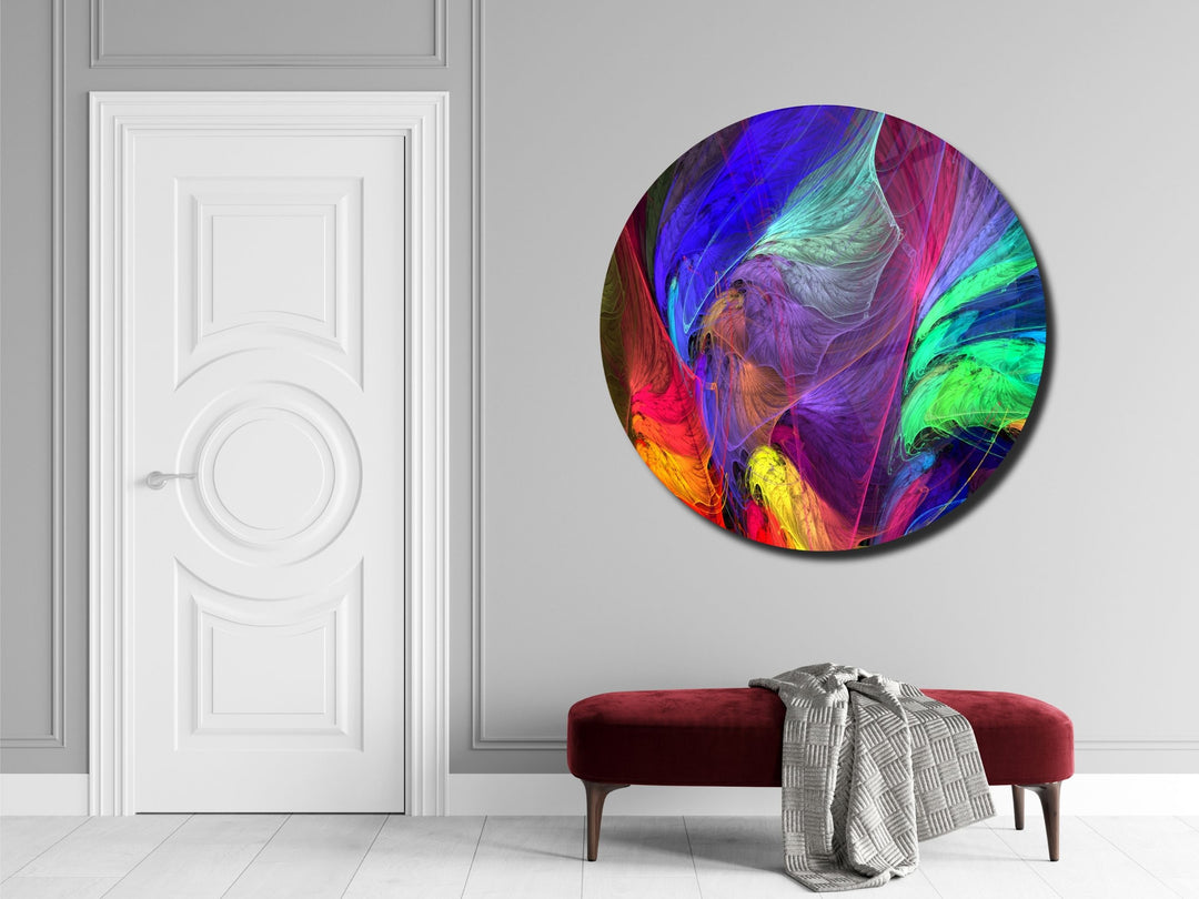 Abstract Colorful Stained Glass Pattern Wall Art Decor-Home&Office Glass Printing Wall Painting