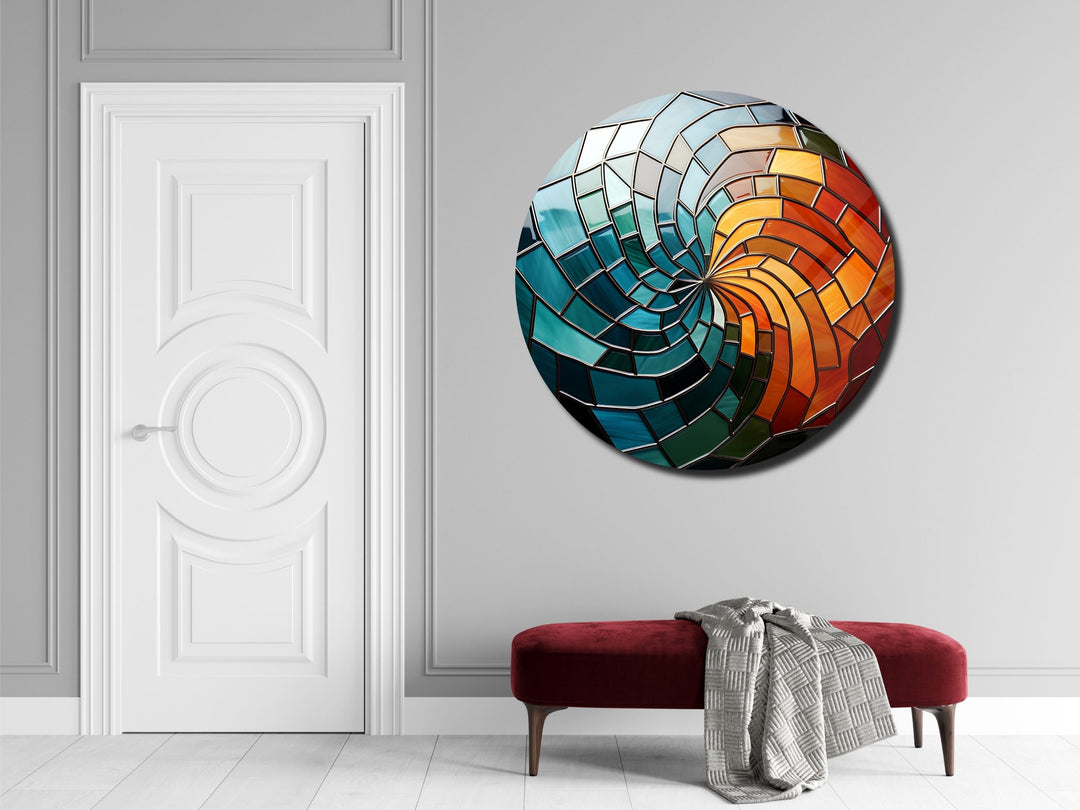 Abstract Colorful Stained Glass Pattern Wall Art Decor-Home&Office Glass Printing Wall Painting