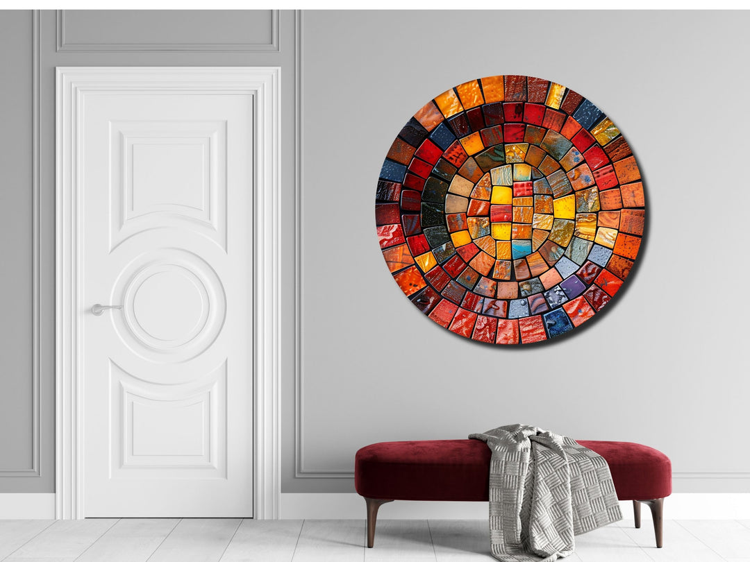 Abstract Colorful Stained Glass Pattern Wall Art Decor-Home&Office Glass Printing Wall Painting