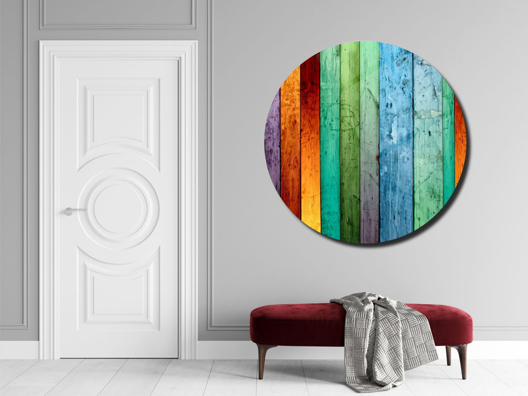 Colorful Wooden Stained Glass Pattern Wall Art Decor-Home&Office Glass Printing Wall Painting