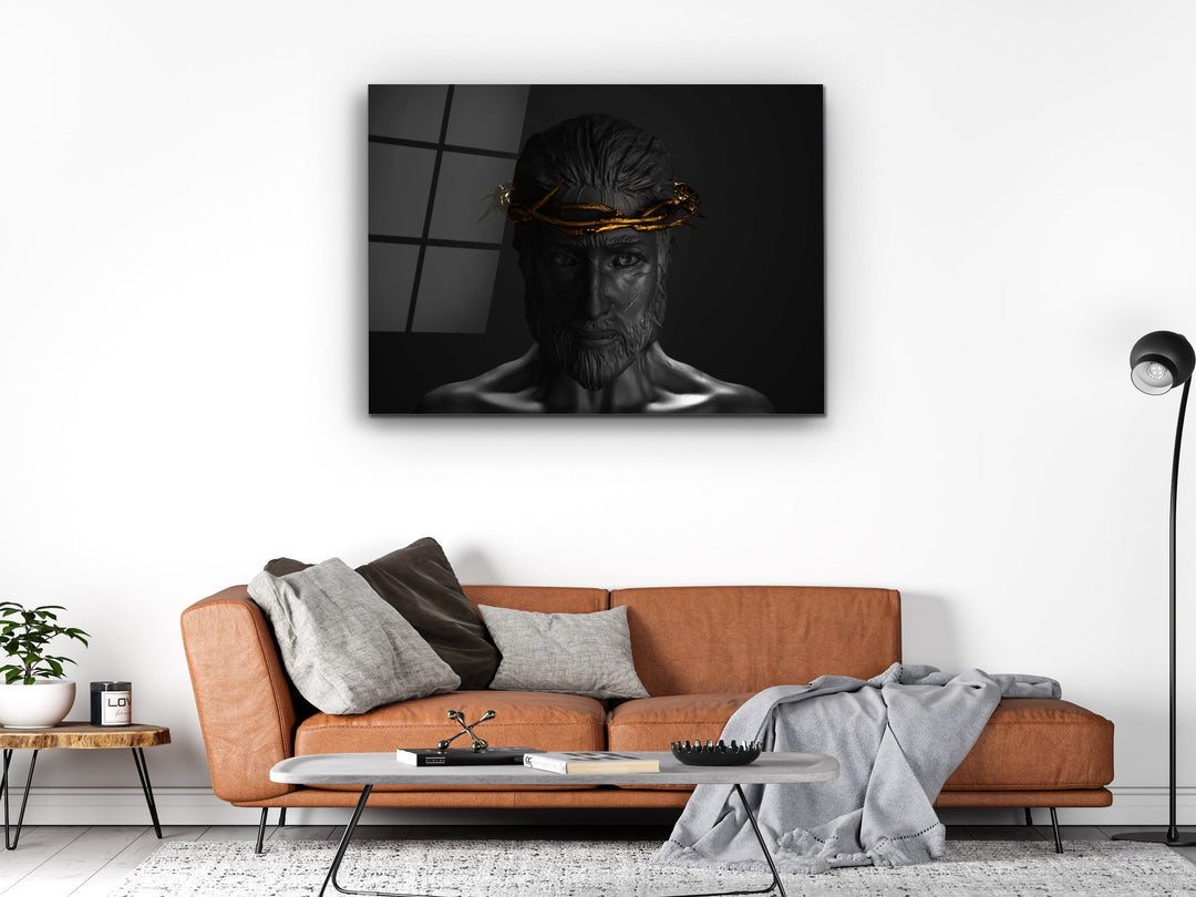 Jesus Christ Glass Printing Wall Art-Home Office Wall Painting Decoration