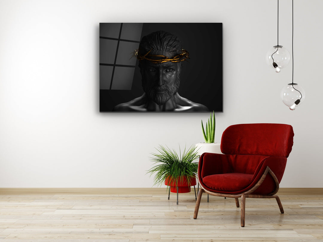 Jesus Christ Glass Printing Wall Art-Home Office Wall Painting Decoration