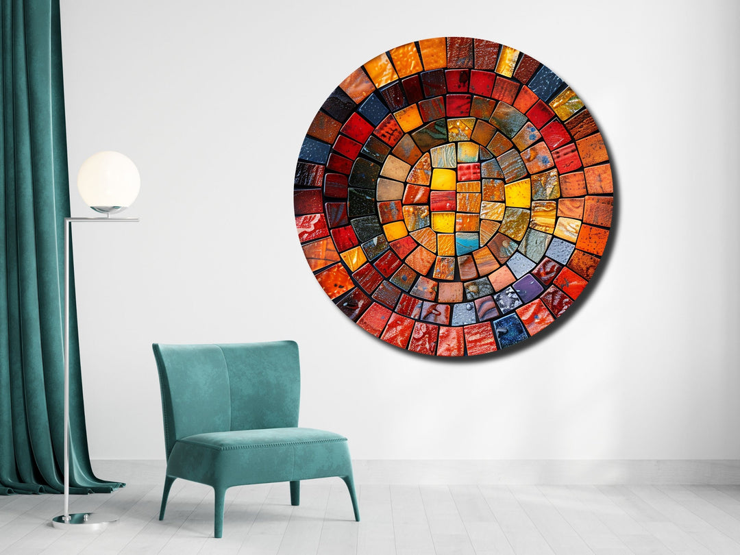 Abstract Colorful Stained Glass Pattern Wall Art Decor-Home&Office Glass Printing Wall Painting