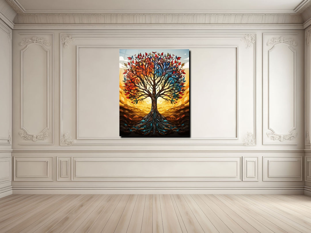 Stained Glass Wall Art Tree of Life Window-Wall Painting Decor