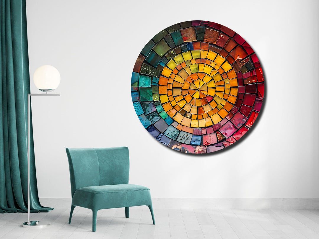 Abstract Colorful Stained Glass Pattern Wall Art Decor-Home&Office Glass Printing Wall Painting