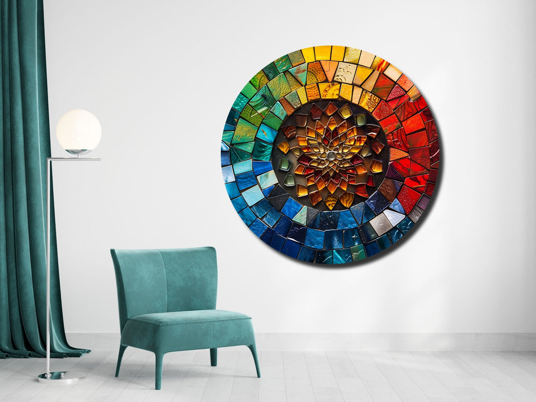 Abstract Colorful Stained Glass Pattern Wall Art Decor-Home&Office Glass Printing Wall Painting