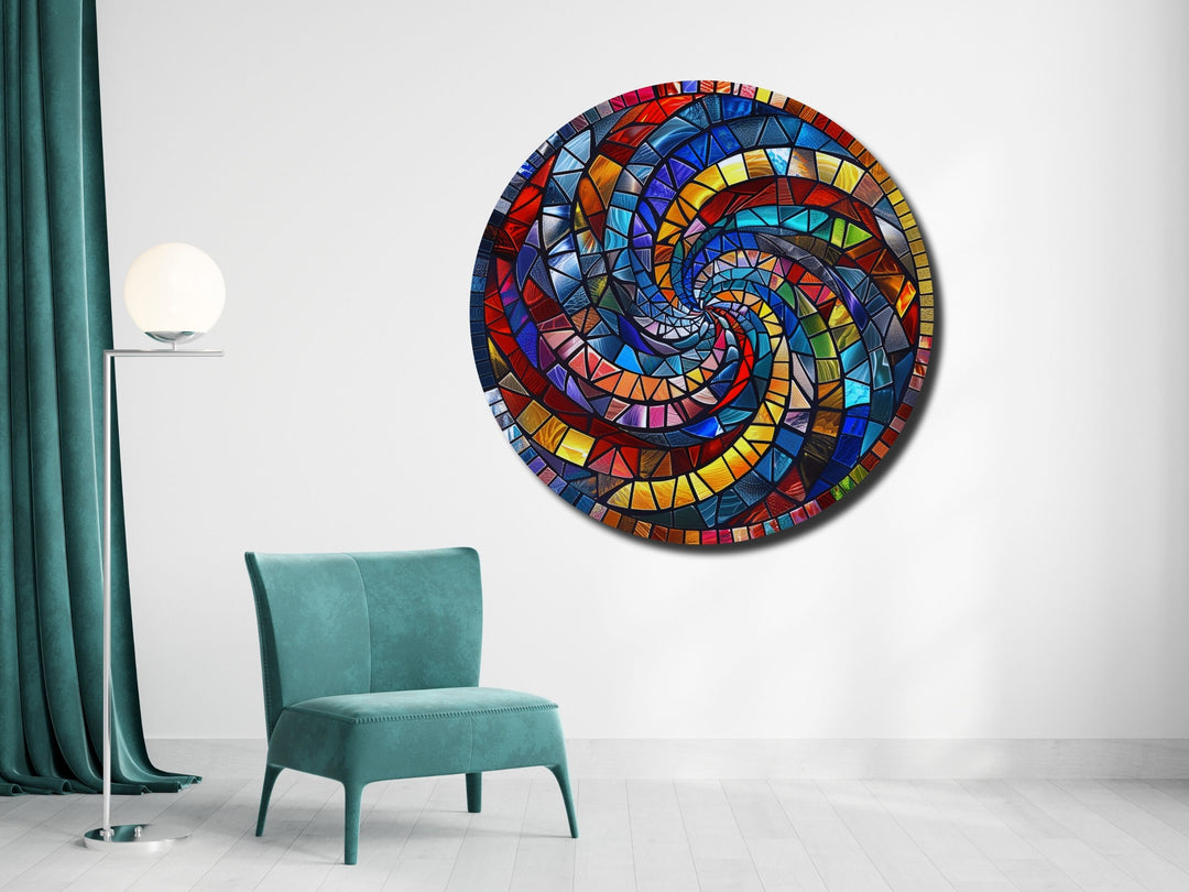 Abstract Colorful Stained Glass Pattern Wall Art Decor-Home&Office Glass Printing Wall Painting