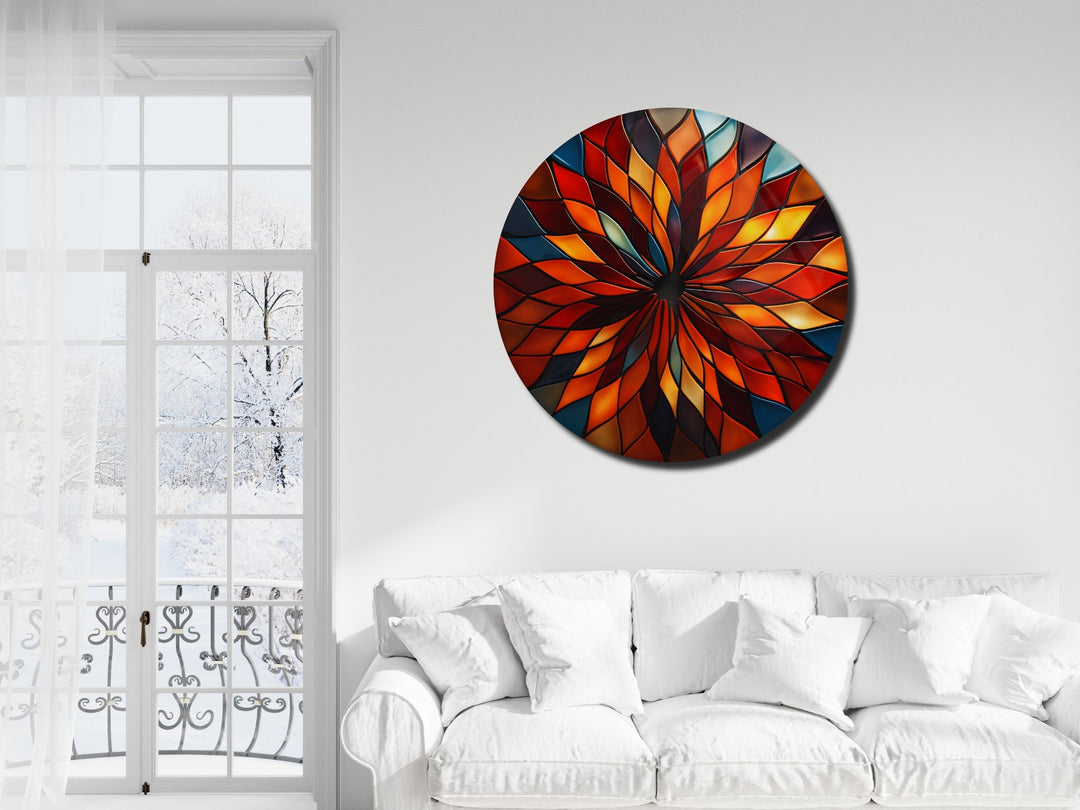 Abstract Colorful Stained Glass Pattern Wall Art Decor-Home&Office Glass Printing Wall Painting