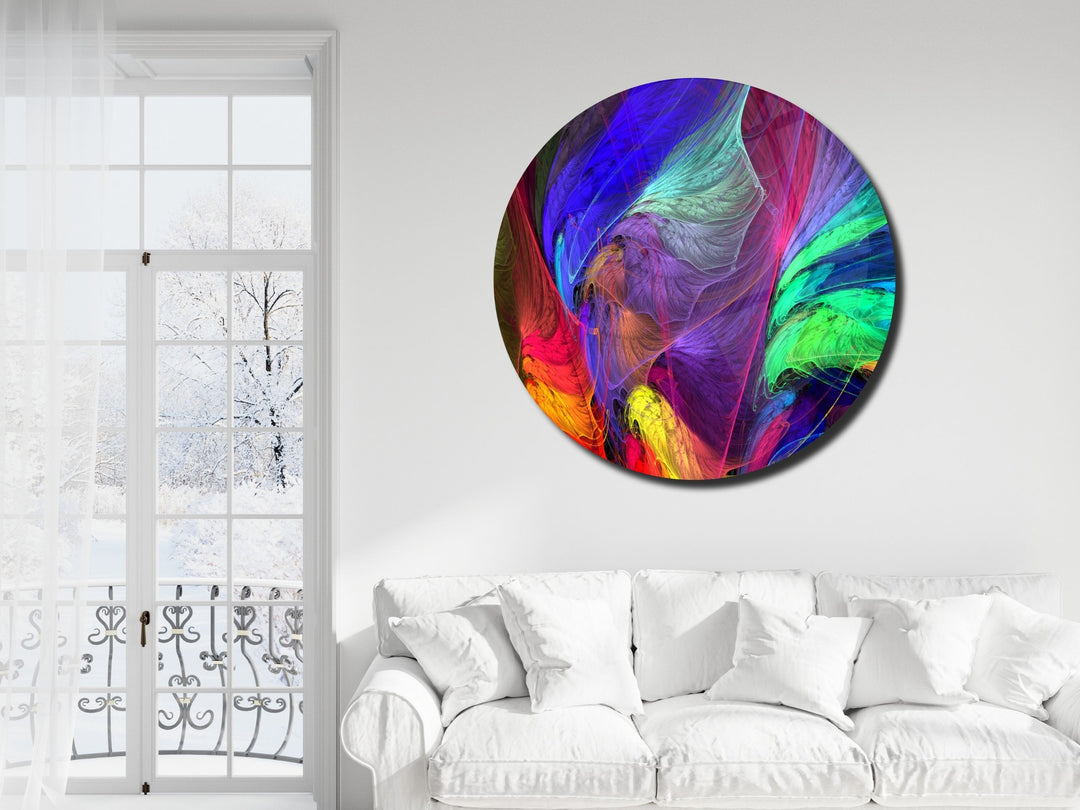 Abstract Colorful Stained Glass Pattern Wall Art Decor-Home&Office Glass Printing Wall Painting