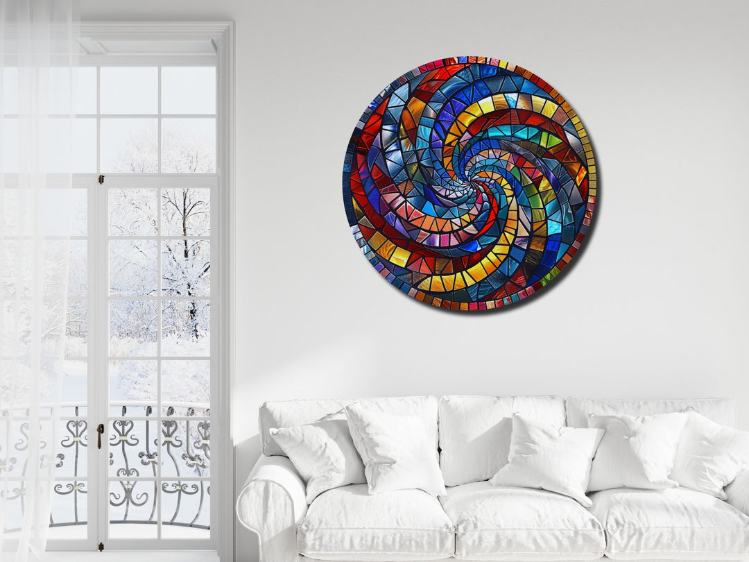 Abstract Colorful Stained Glass Pattern Wall Art Decor-Home&Office Glass Printing Wall Painting