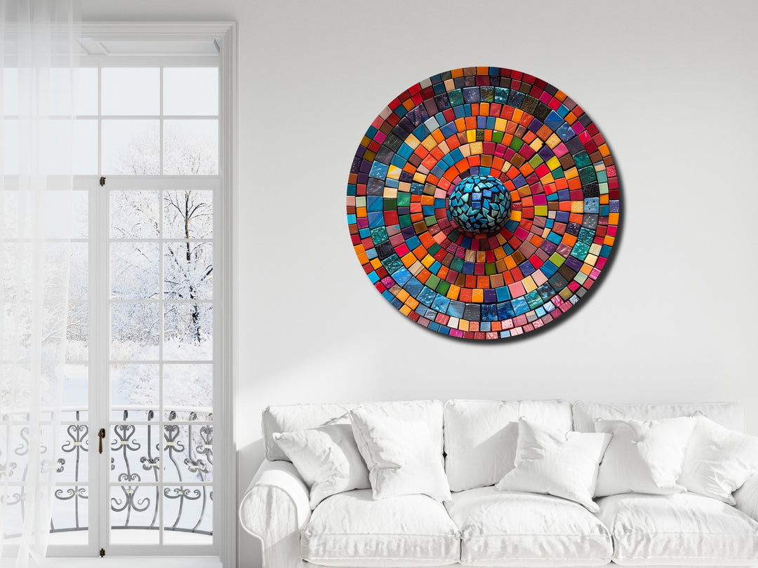 Abstract Colorful Stained Glass Pattern Wall Art Decor-Home&Office Glass Printing Wall Painting