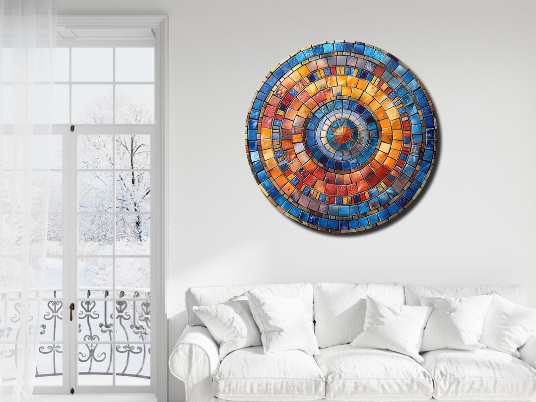 Abstract Colorful Stained Glass Pattern Wall Art Decor-Home&Office Glass Printing Wall Painting