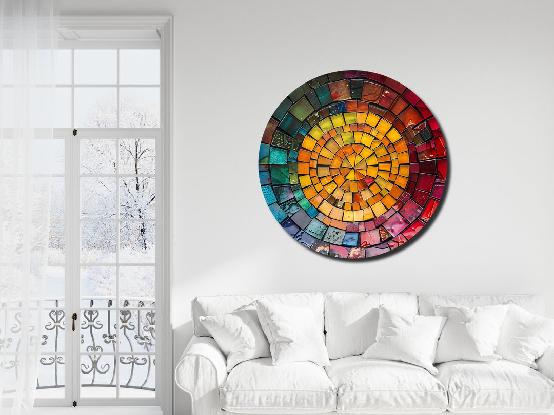 Abstract Colorful Stained Glass Pattern Wall Art Decor-Home&Office Glass Printing Wall Painting