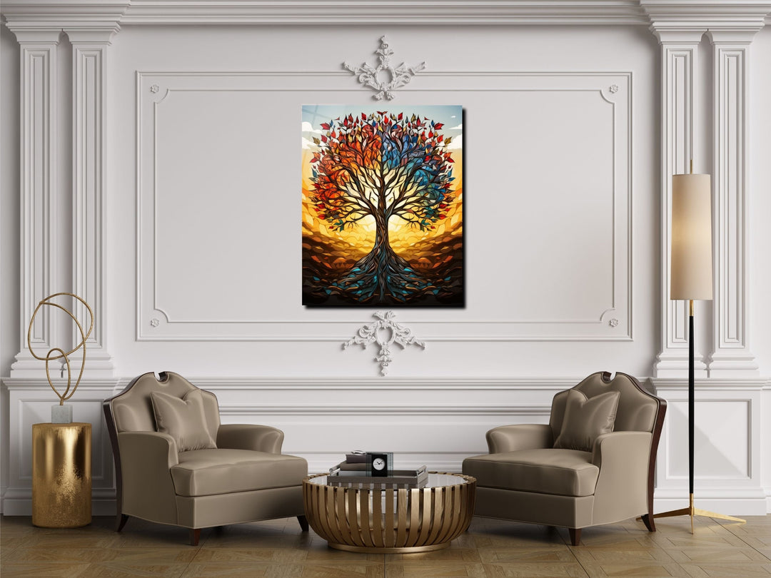 Stained Glass Wall Art Tree of Life Window-Wall Painting Decor