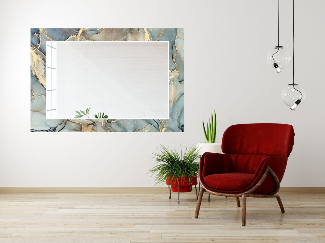 Abstract Marble Pattern Wall Mirror-Home Office Wall Decoration