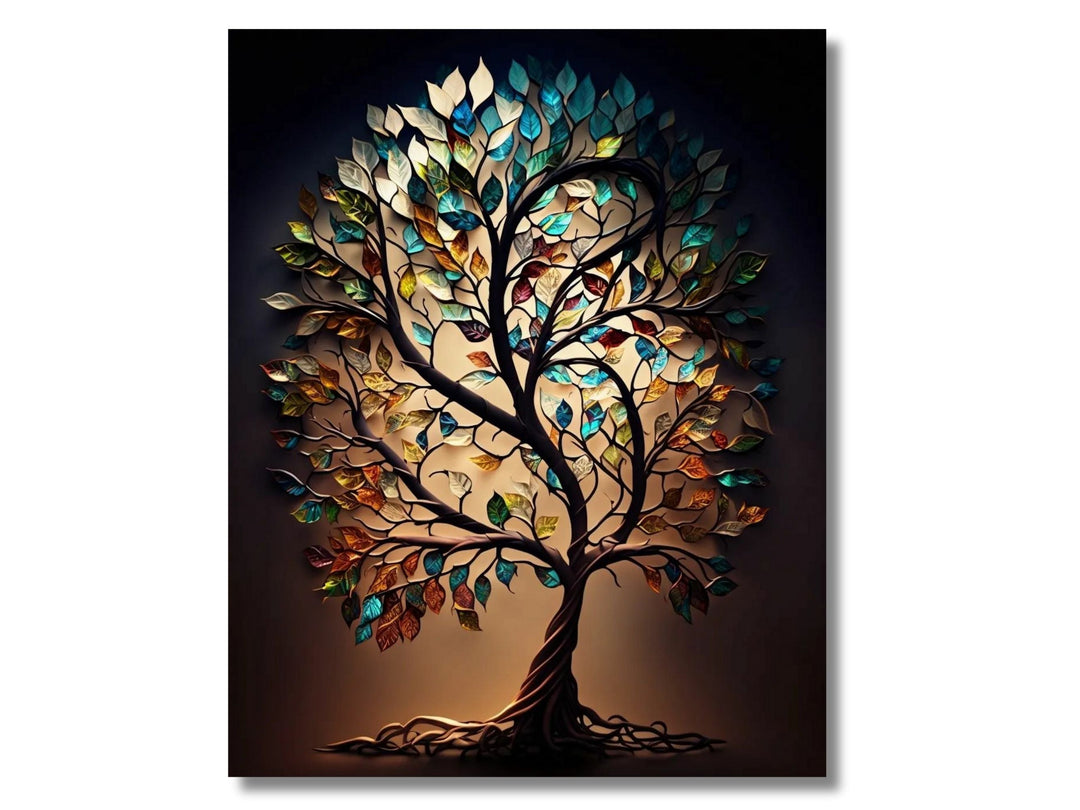 Stained Glass Wall Art Tree of Life Window-Wall Painting Decor